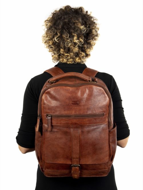 Mochila unisex de piel rustica - Imagen 8