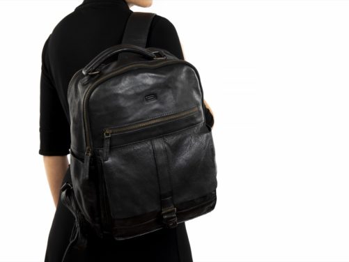 Mochila unisex de piel rustica - Imagen 3