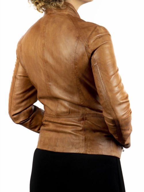 Chaqueta de piel lisa entallada MAIKA - Imagen 3