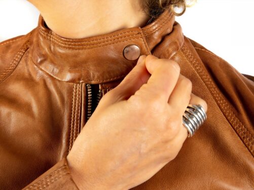 Chaqueta de piel lisa entallada MAIKA - Imagen 7