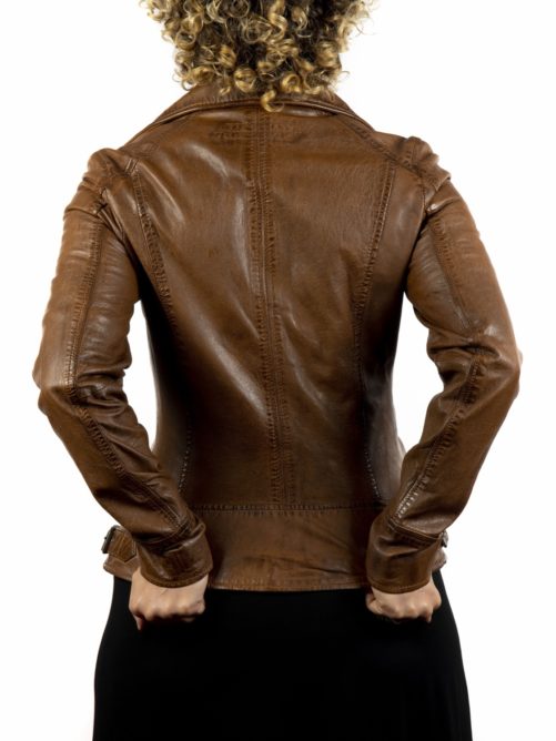 Gekreuzte Leder getragene Effekt Jacke VIDEO – Bild 8