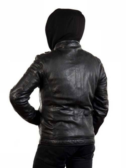 Chaqueta de piel con capucha DRINK - Imagen 3