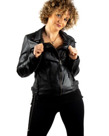 Chaqueta biker de piel CURAZAO