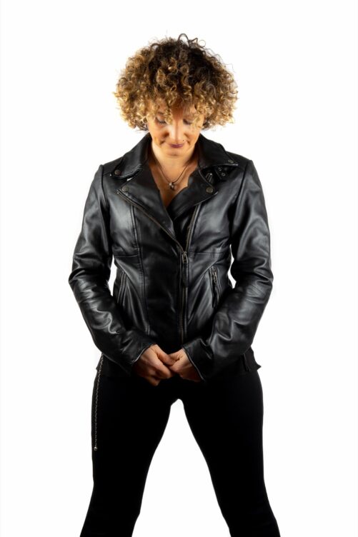 Chaqueta biker de piel CURAZAO - Imagen 3