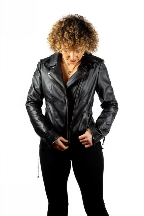 Chaqueta biker de piel CURAZAO - Imagen 6