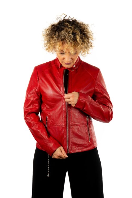 Chaqueta de piel lisa entallada MAIKA - Imagen 9