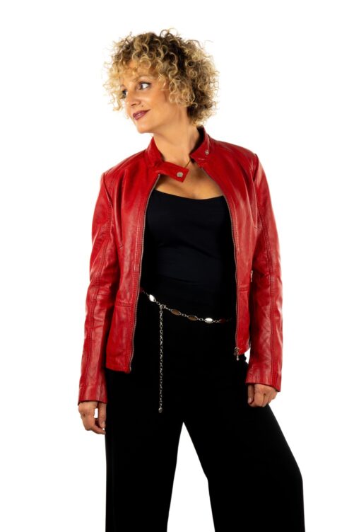 Chaqueta de piel lisa entallada MAIKA - Imagen 12