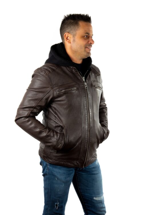 Chaqueta de piel con capucha DRINK - Imagen 6