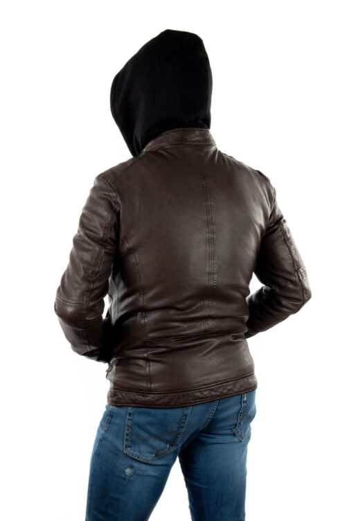 Chaqueta de piel con capucha DRINK - Imagen 8