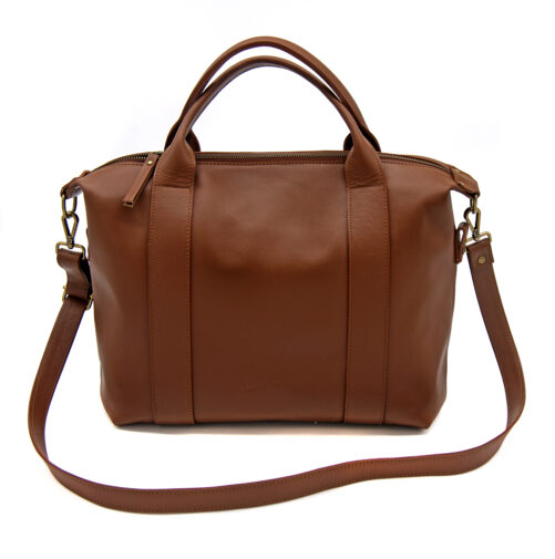 Bolso de piel con asa de mano. - Imagen 9