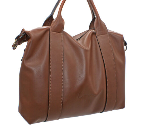 Bolso de piel con asa de mano. - Imagen 11