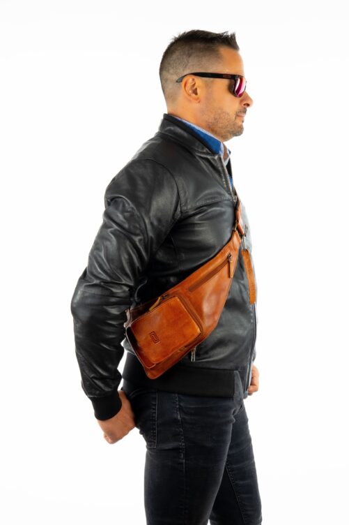 Mochila de piel con tira en bandolera - Imagen 5