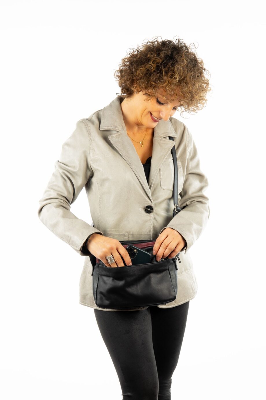 Bolso de piel multicolor