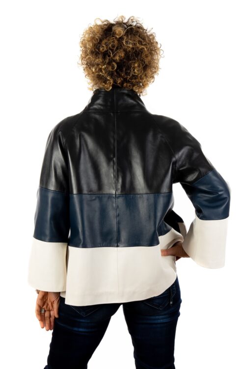 Dreifarbige Jacke aus Nappaleder, VICTORIA – Bild 3