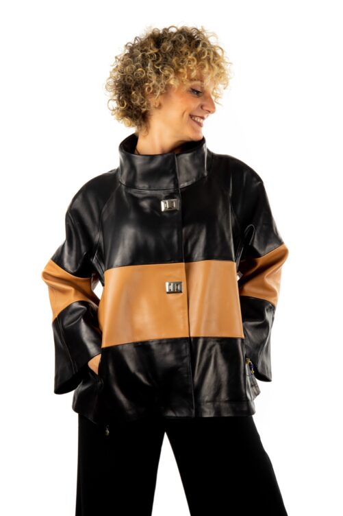 Dreifarbige Jacke aus Nappaleder, VICTORIA – Bild 7
