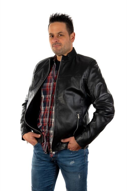 Einfache Lederjacke SODIO