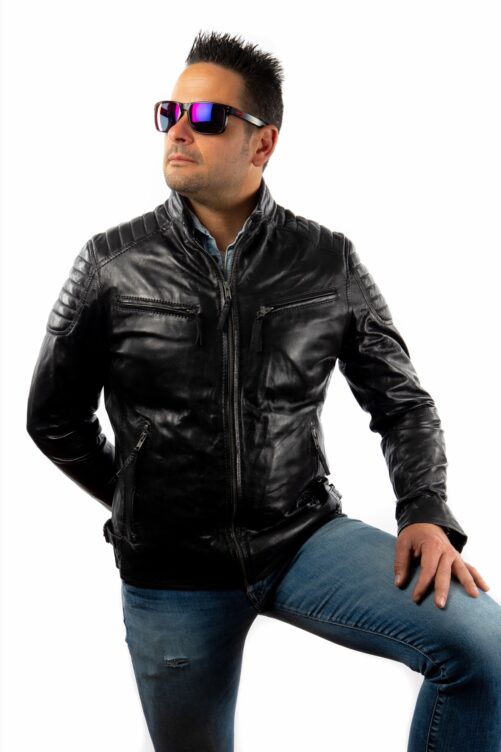 Leder-Bikerjacke COOPER