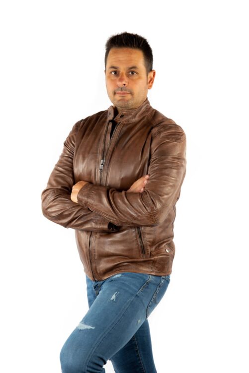 Chaqueta de piel básica BRYAN - Imagen 3
