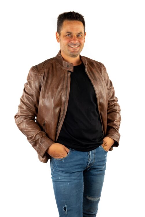 Chaqueta de piel básica BRYAN