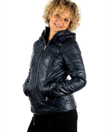 Chaqueta de piel con capucha JUDY