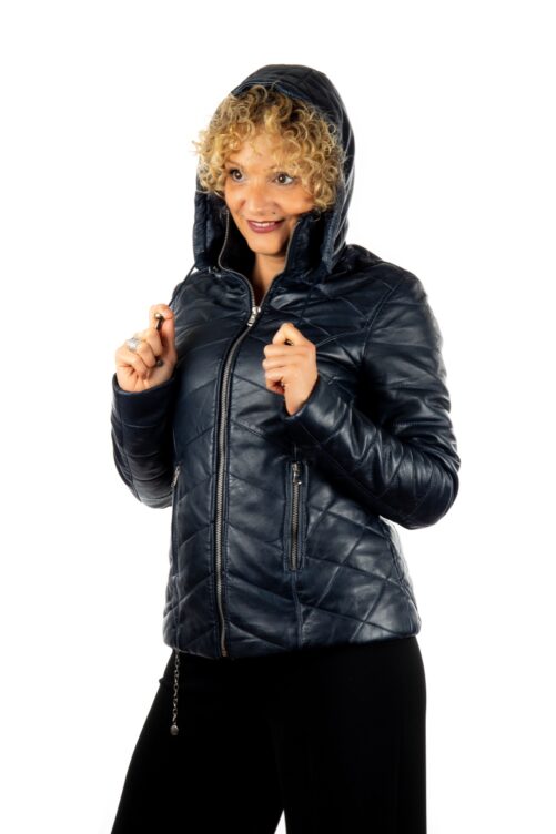 Chaqueta de piel con capucha JUDY - Imagen 4