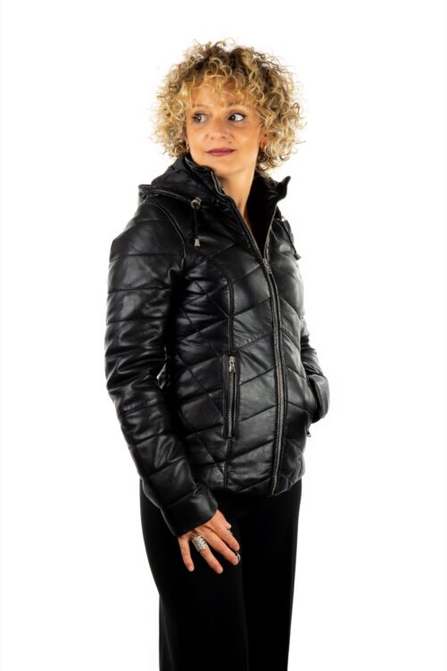 Chaqueta de piel con capucha JUDY - Imagen 10