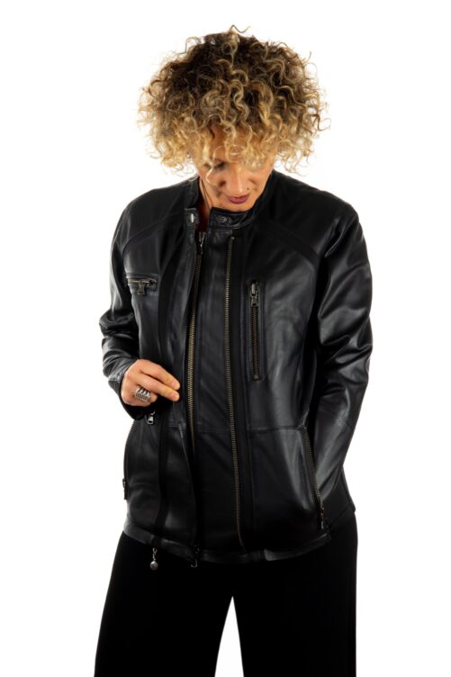 Chaqueta de piel y neopreno KDOS - Imagen 2