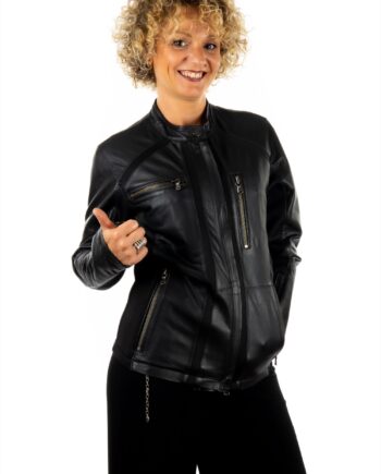 Chaqueta de piel y neopreno KDOS