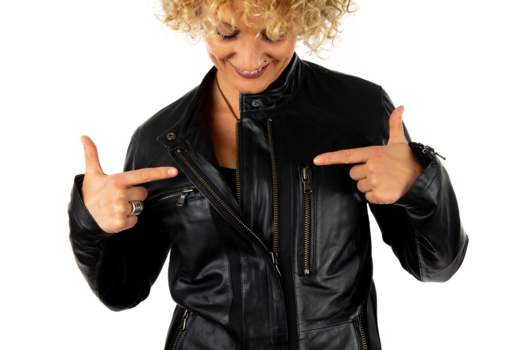 Chaqueta de piel y neopreno KDOS