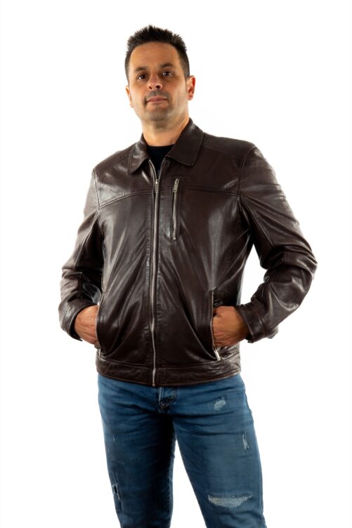 Lederjacke mit Kragen GEOR – Bild 2