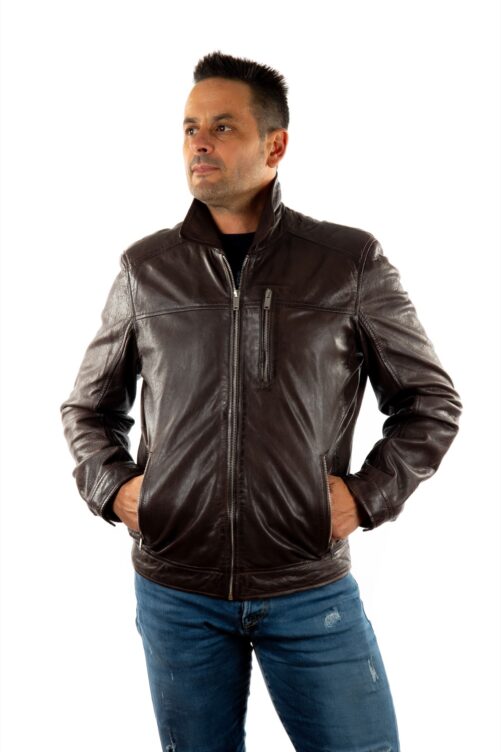 Lederjacke mit Kragen GEOR – Bild 3