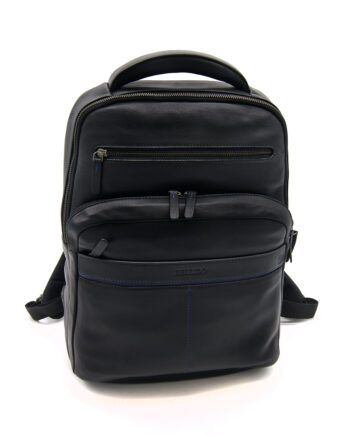 Mochila de piel contrastada