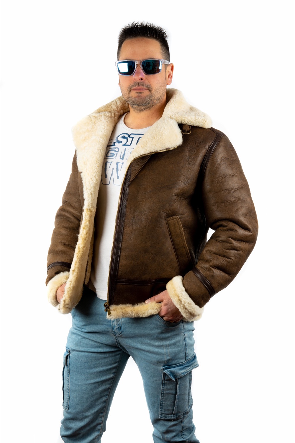 Cazadoras de piel vuelta hombre top
