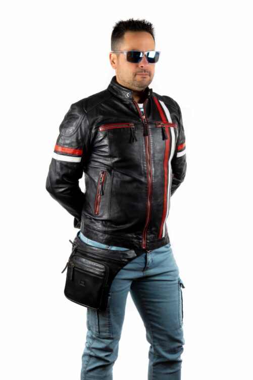 Leder-Bikerjacke GUNS – Bild 2