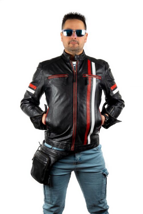 Leder-Bikerjacke GUNS