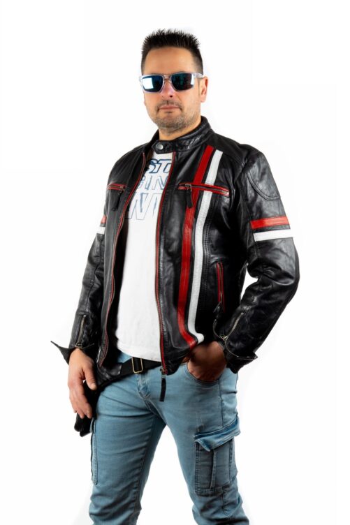 Leder-Bikerjacke GUNS – Bild 4