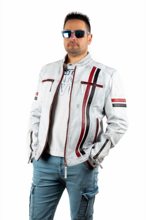 Leder-Bikerjacke GUNS – Bild 11