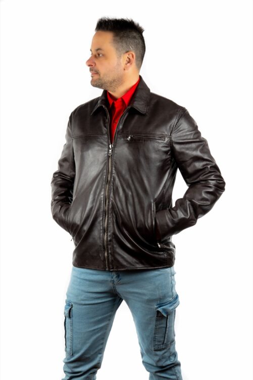 Chaqueta básica de piel BOX - Imagen 2
