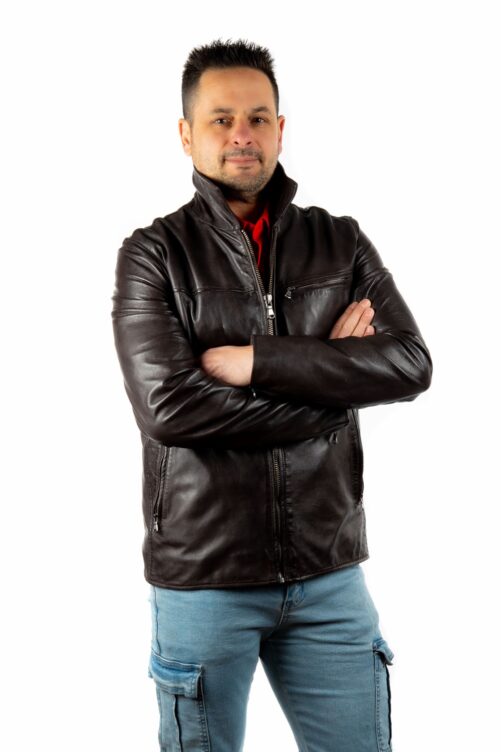 Chaqueta básica de piel BOX - Imagen 4