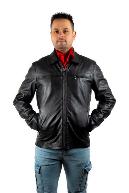 Chaqueta básica de piel BOX - Imagen 7
