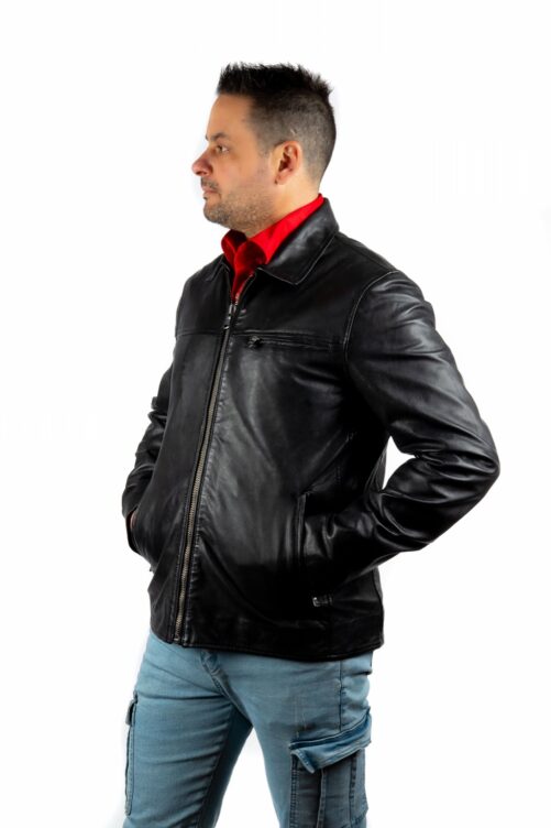 Chaqueta básica de piel BOX - Imagen 8