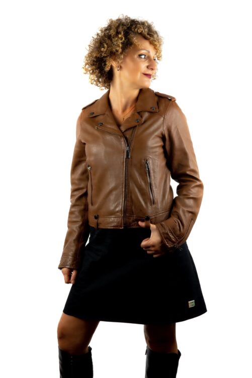 Chaqueta biker de piel, PRINCES - Imagen 2