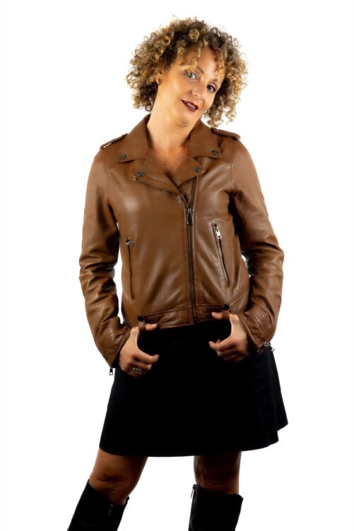 Chaqueta biker de piel, PRINCES - Imagen 7