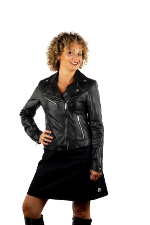 Leder-Bikerjacke, ANTIQUE – Bild 12