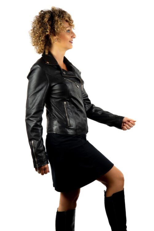 Leder-Bikerjacke, ANTIQUE – Bild 2