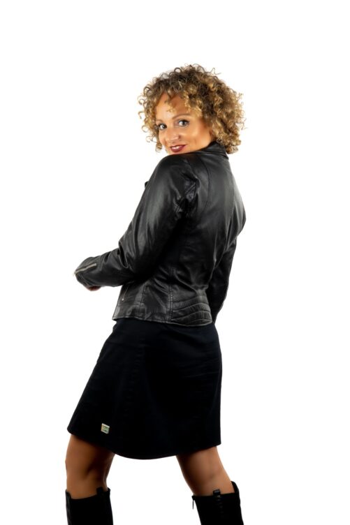 Leder-Bikerjacke, ANTIQUE – Bild 4