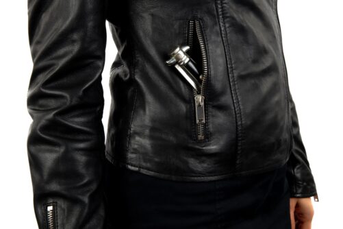 Leder-Bikerjacke, ANTIQUE – Bild 5