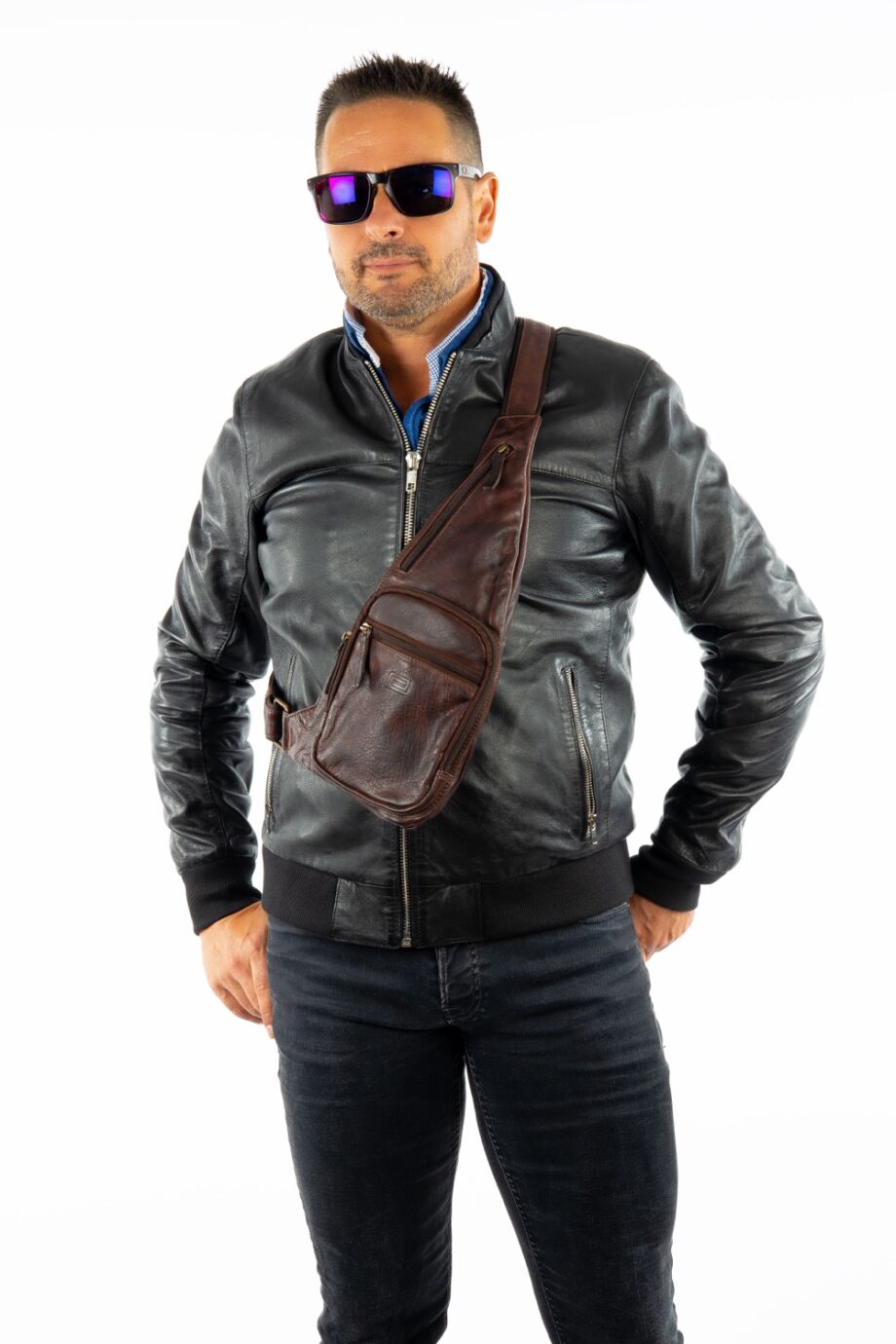 Mochila alforja de piel