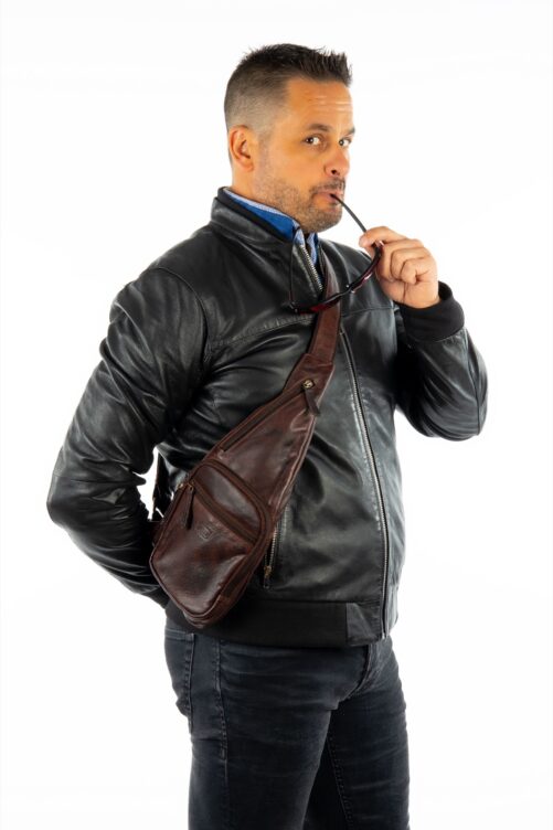 Satteltaschen-Rucksack aus Leder – Bild 2