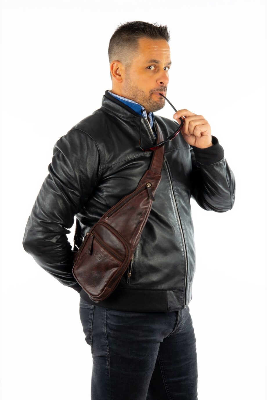 Mochila alforja de piel